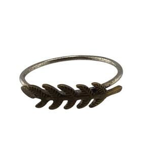 NEW Artisanal Sterling Silver Leaf Ring Size 6 Boutique Collection